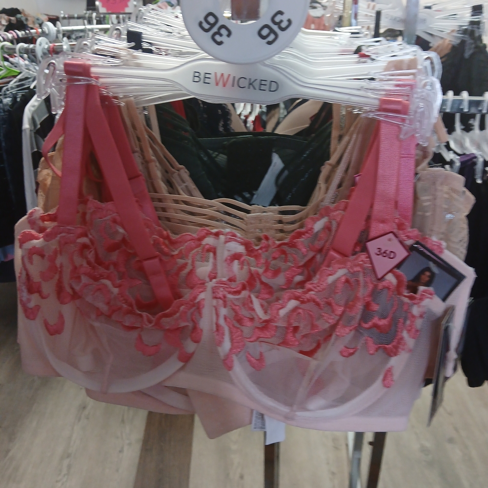 Be Wicked Pink Embroidered Lace Bra